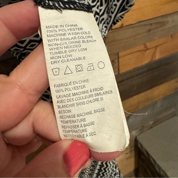 Prana Bijou Halter Wide Leg Jumpsuit Black/White Geo Tribal Boho Print Size S - Picture 15 of 16